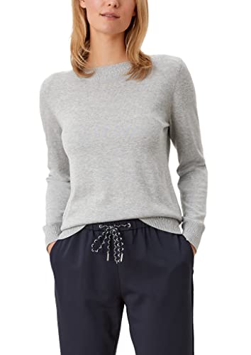 s.Oliver Damen Pullover, Sweater, U-Boot-Ausschnitt, Einfarbig, Grey, im Sale